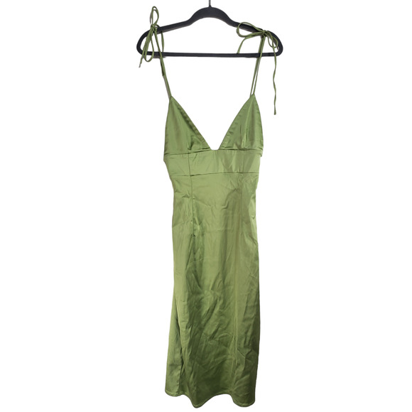 Aritzia Wilfred Women's Green Mini Bodycon Strappy Dress size S Minimalist - Picture 1 of 8